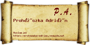 Prohászka Adrián névjegykártya