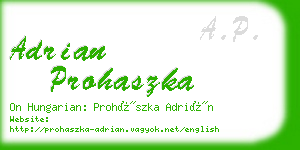 adrian prohaszka business card